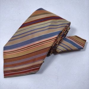 Geoffrey Beene Silk Tie Unique Beautiful Striped